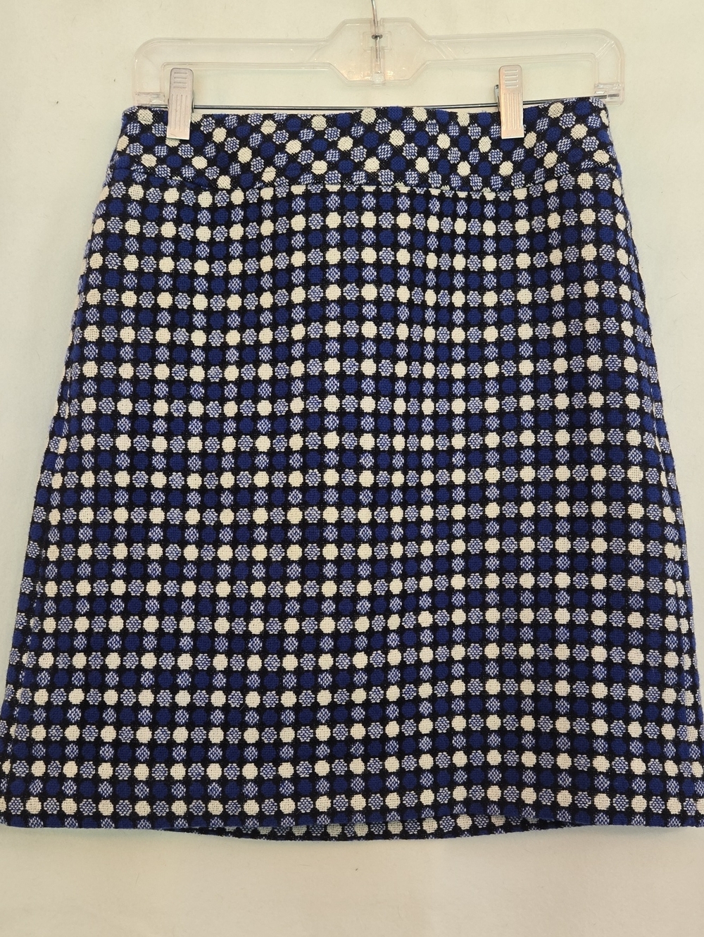 Talbots Navy and White Check A-Line Skirt